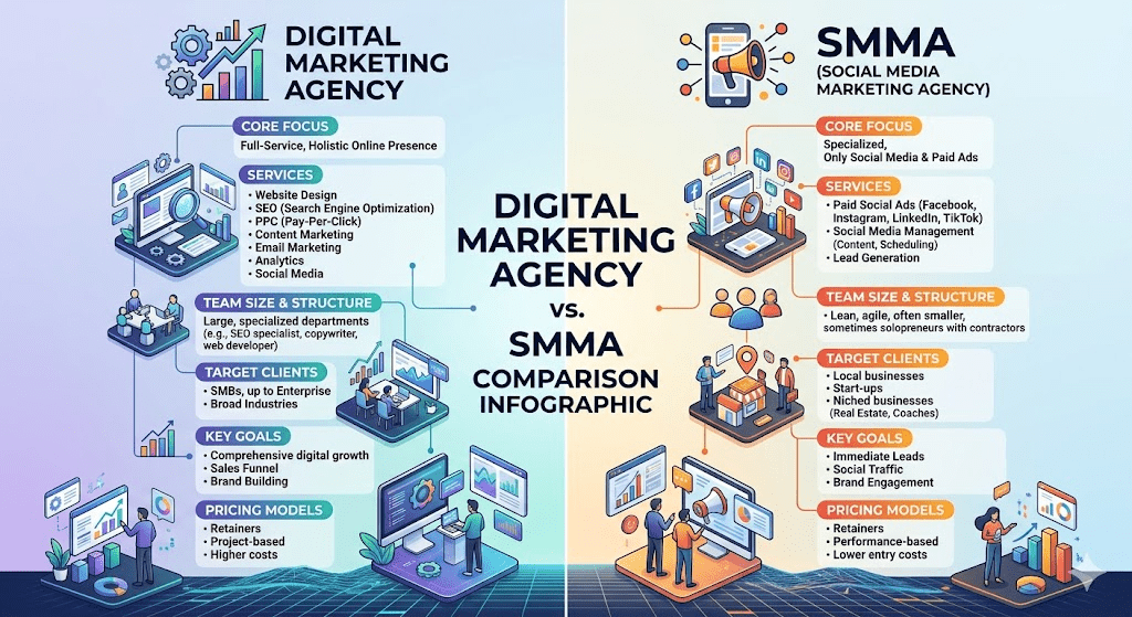 The digital marketing agency vs SMMA
